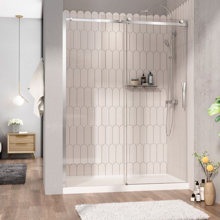 Porte de douche Vaia 60 po en alcôve Chrome