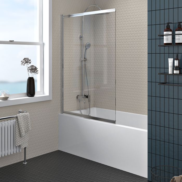 Écran de baignoire 40 po en chrome Verdi Chrome