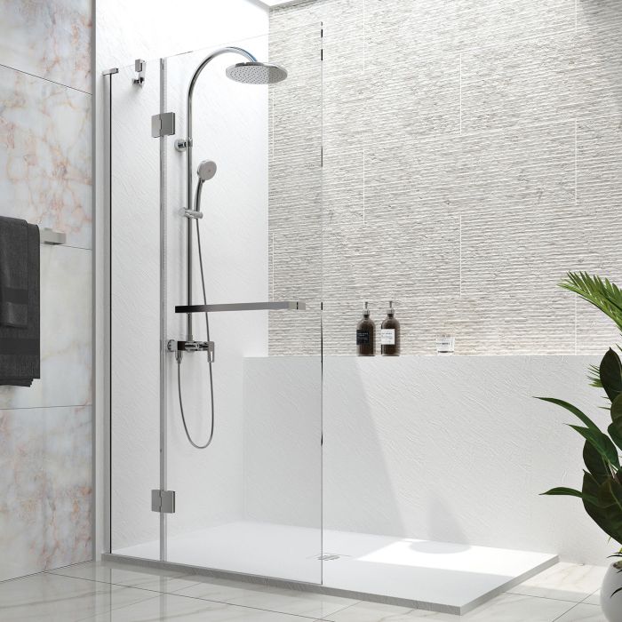 Écran de douche Vetra 40 po chrome en alcôve