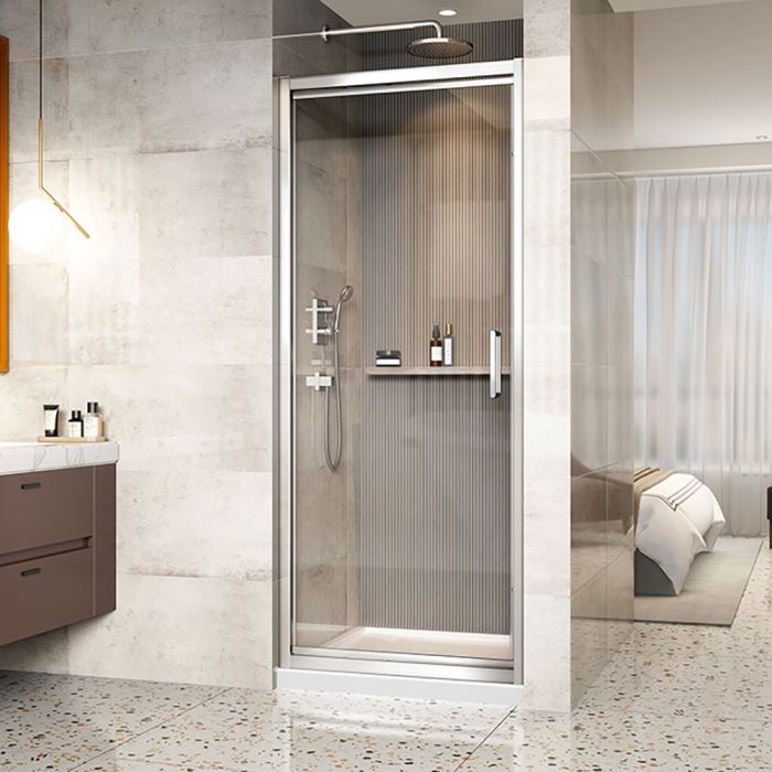 Porte de douche Xenia 32 po en alcôve chrome carré