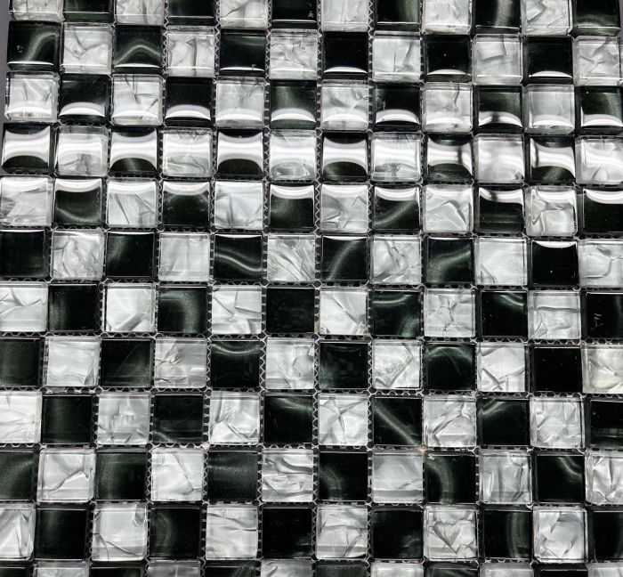 Mosaïque Illusion Gris Foncé poli 12 po x 12 po