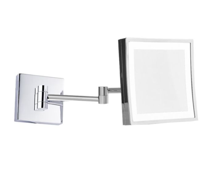 8.5 po x 8.5 po Square montage muraled with LED Light Mirror Mirror KCM-SQ-8LD nickel brossé