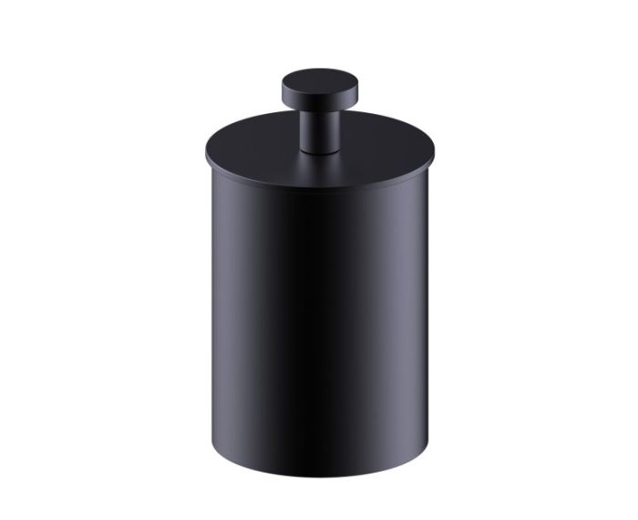 Large Size Bathroom Vanity Countertop Canister OSLO KCT-RD-T-L noir mat