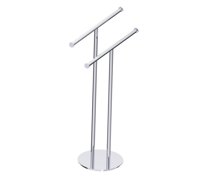 double Rail Round Center Post autoportant KFS-RD-CP chrome poli