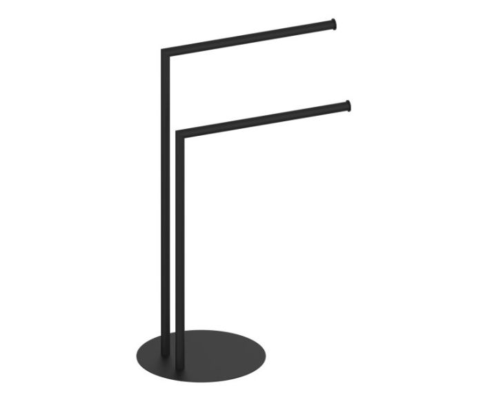 Round double Towel Rail autoportant KFS-RD-DTR noir mat