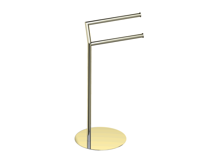 Round double Towel Rail autoportant KFS-RD-SP-DTR laiton non laqué