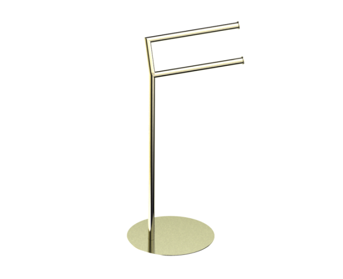 Round double Towel Rail autoportant KFS-RD-SP-DTR laiton brossé