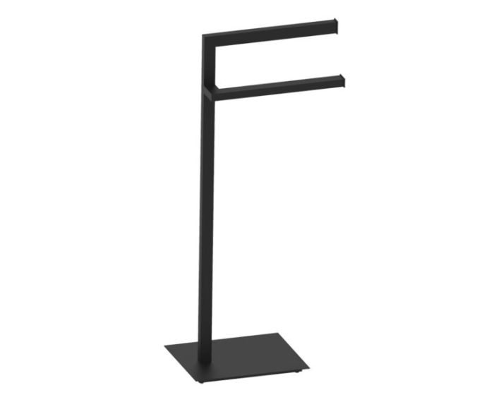 porte-serviettes double carré autoportant KFS-SQ-DTR1 noir mat