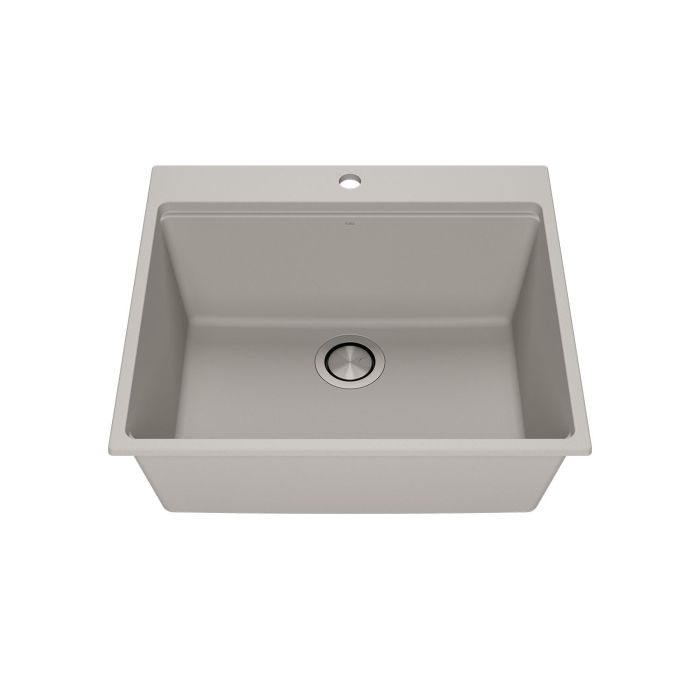 Évier de cuisine Bacia 25 po encastré Granistone Gris galet