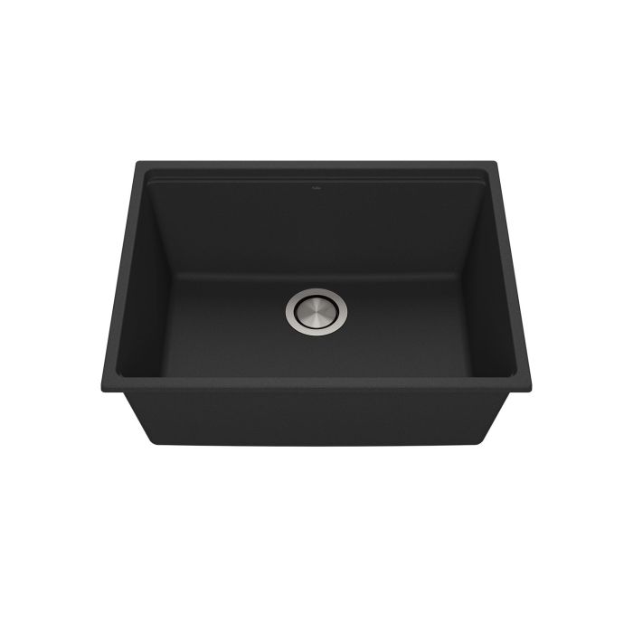 Évier de cuisine Bacia 25 po Sous-plan Granistone Noir onyx