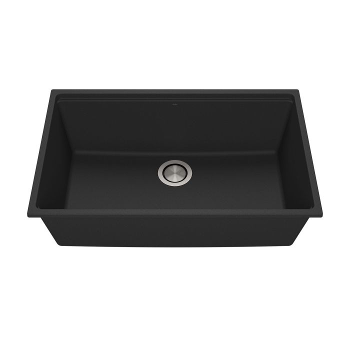 Évier de cuisine Bacia 31 po Sous-plan Granistone Noir onyx
