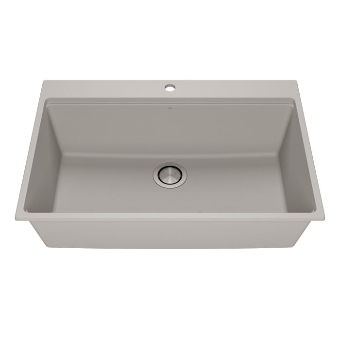 Évier de cuisine Bacia 33 po Encastré Granistone Gris galet
