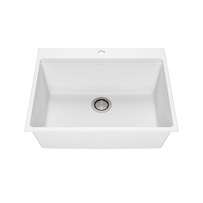 Évier de cuisine Bacia 27 po Encastré Granistone Blanc sable