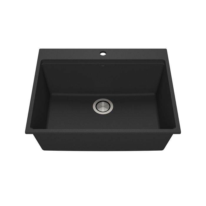 Évier de cuisine Bacia 27 po Encastré Granistone Noir onyx
