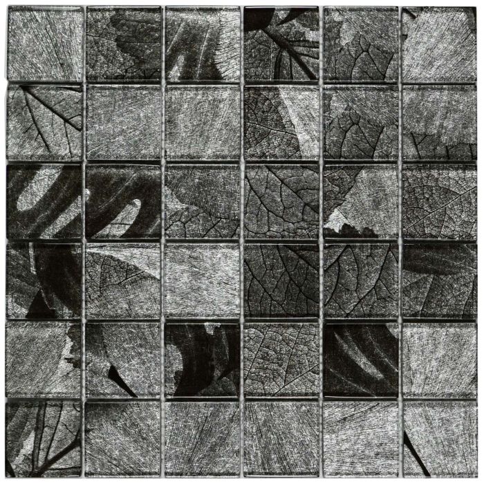 Mosaïque Leaf Argent poli 12 po x 12 po