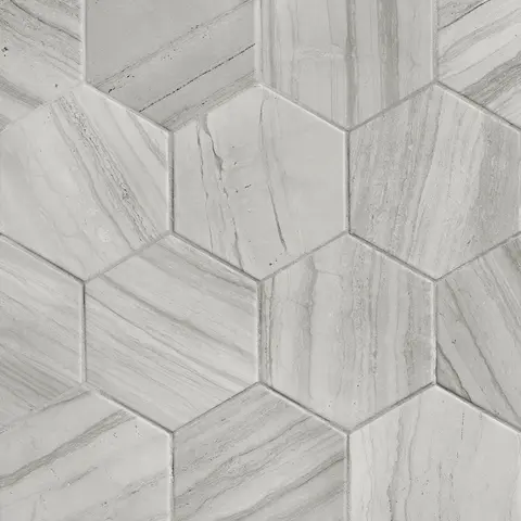 Carreau Lithos Hexagon Grey mat 4.5 po x 4 po