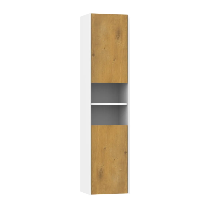 Armoire Dakar 16x67" Blanc mat et Chêne naturel