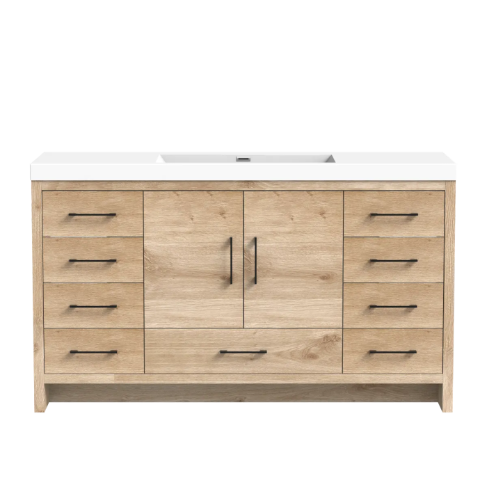 Meuble-lavabo simple Baja 60" Chêne contemporain