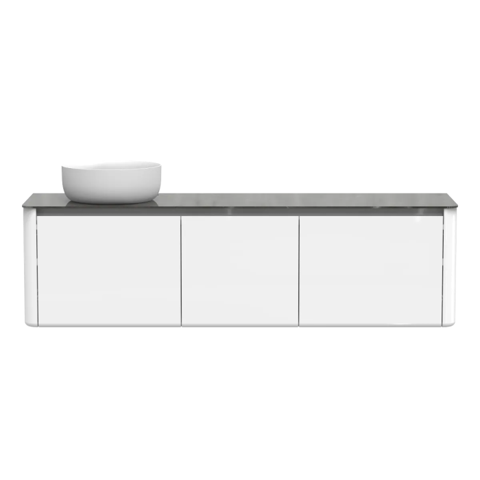 Meuble avec vasque à gauche Luna 71" Blanc laqué