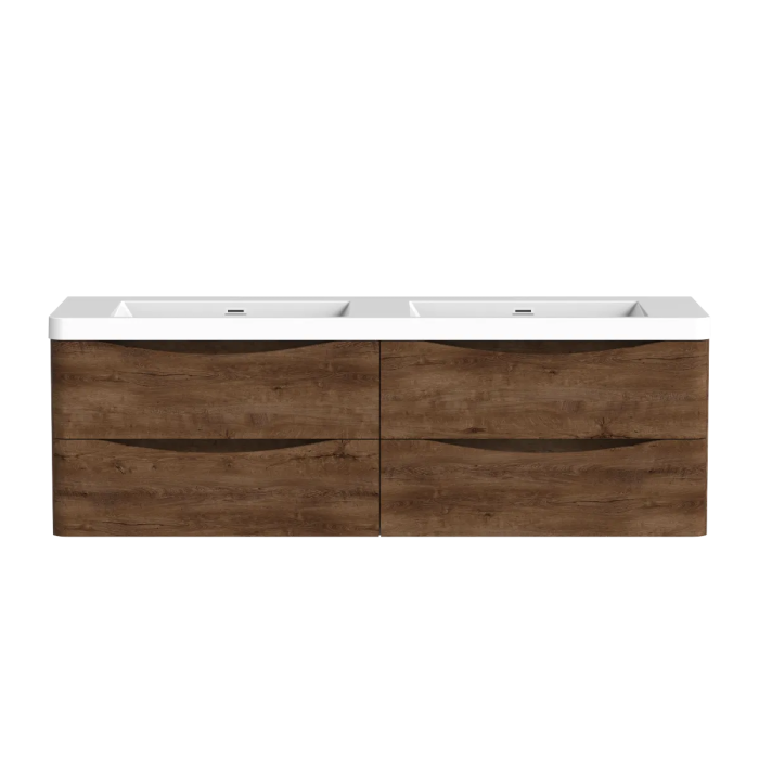 Meuble-lavabo double fiori 60" Rosewood