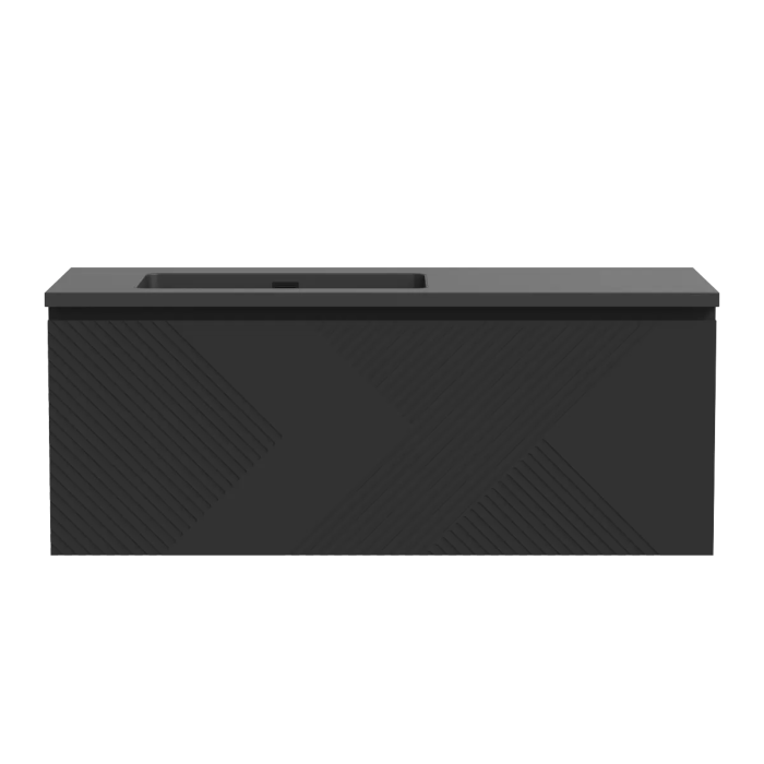 Meuble-lavabo décentré gauche Omaha 48" Noir jais