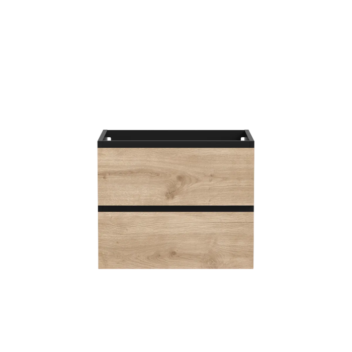 Vanité Sidney 24" Noir mat et chêne contemporain