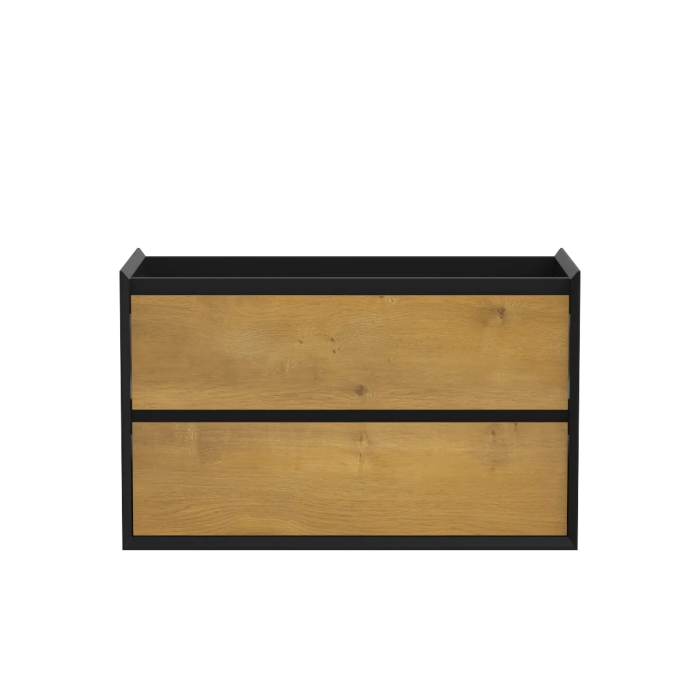 Meuble vanité Nairobi 36" Noir mat et Chêne naturel