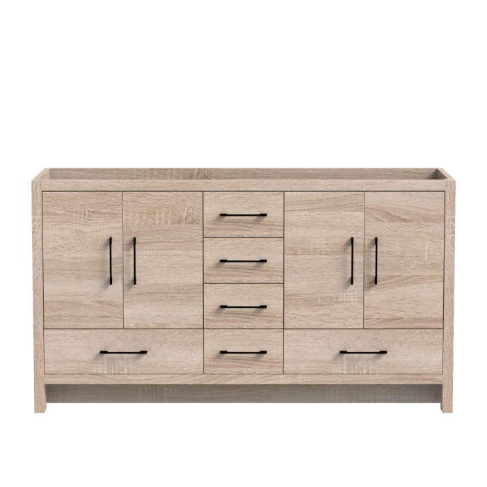 Meuble vanité double Baja 60" Chêne blanc
