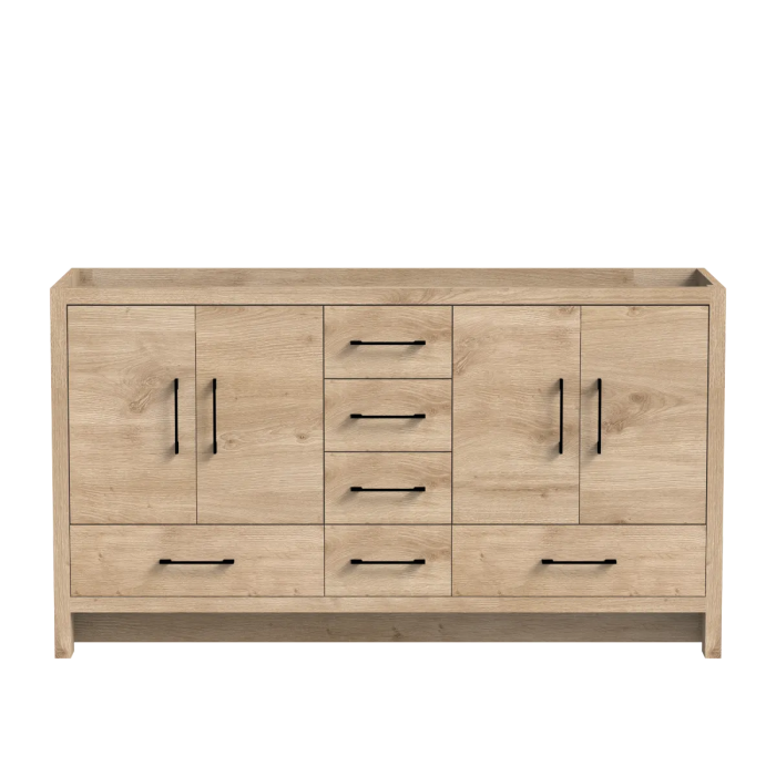 Meuble vanité double Baja 60" Chêne contemporain
