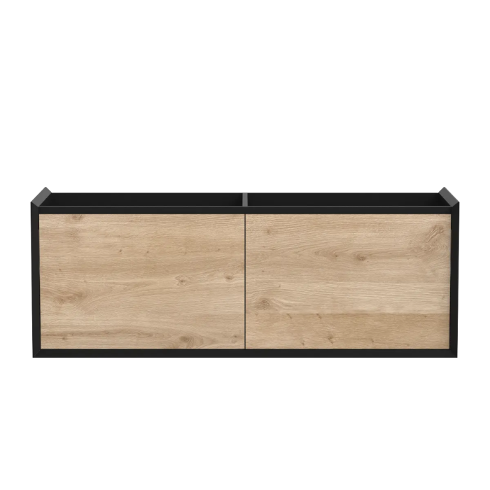 Meuble vanité Dakar 60" Noir mat et Chêne contemporain