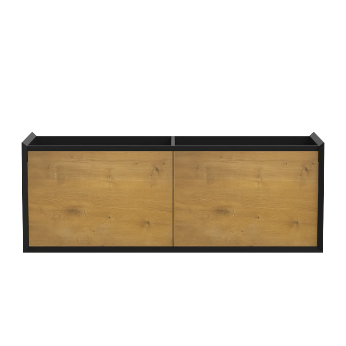 Meuble vanité Dakar 60" Noir mat et Chêne naturel