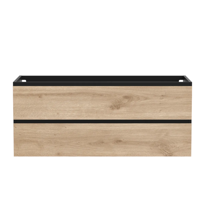 Meuble vanité Sidney 48" Noir mat et Chêne contemporain