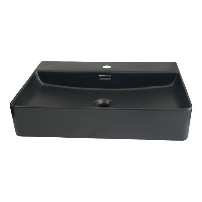 Vasque O B20 noir mat en porcelaine vitrifiée