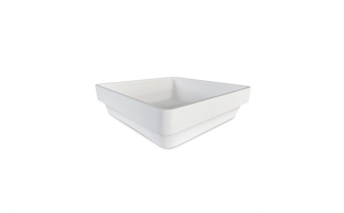 Lavabo semi-encastré Leman l 15 3/4 po blanc mat