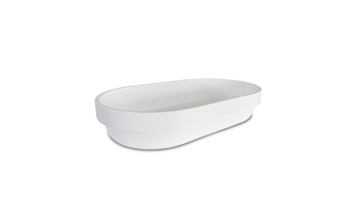 Lavabo semi-encastré Gallia l 23 5/8 po blanc mat