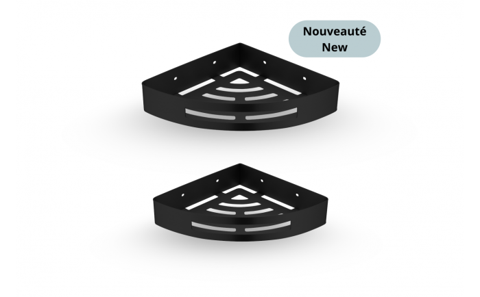 Tablettes en coin Austral en acier inoxydable noir mat