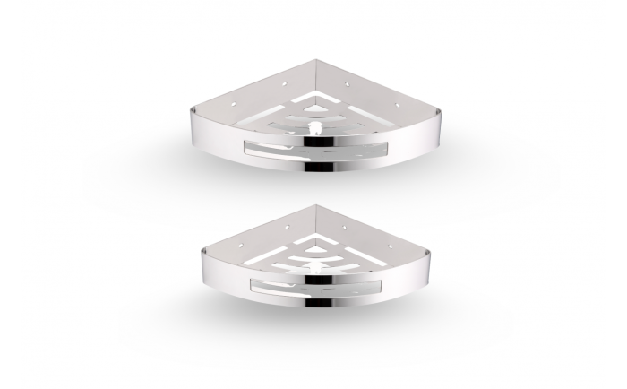 Tablettes en coin Austral en acier inoxydable chrome