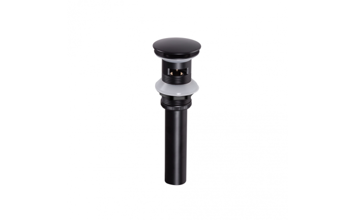 Drain de lavabo à bouton poussoir avec renvoi noir mat en acier inoxydable