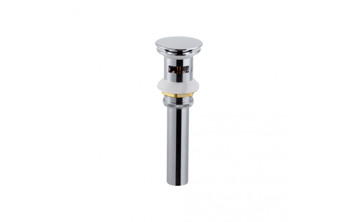 Drain de lavabo à bouton poussoir avec renvoi chrome en acier inoxydable