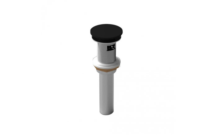 Drain de lavabo à bouton poussoir avec renvoi noir mat en acier inoxydable