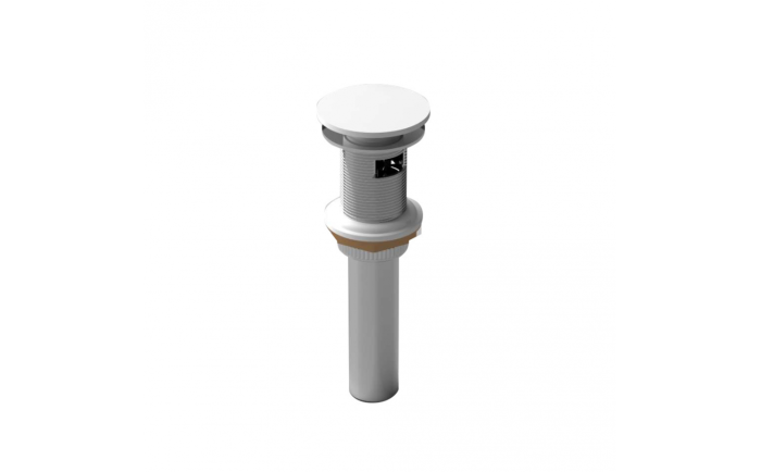 Drain de lavabo à bouton poussoir avec renvoi blanc mat en acier inoxydable