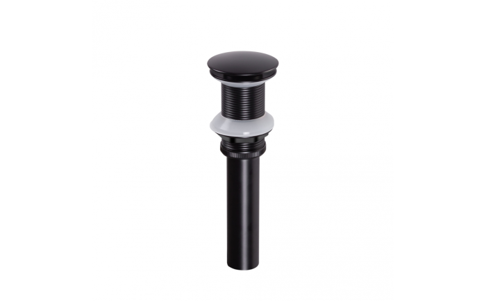 Drain de lavabo à bouton poussoir sans renvoi noir mat en acier inoxydable