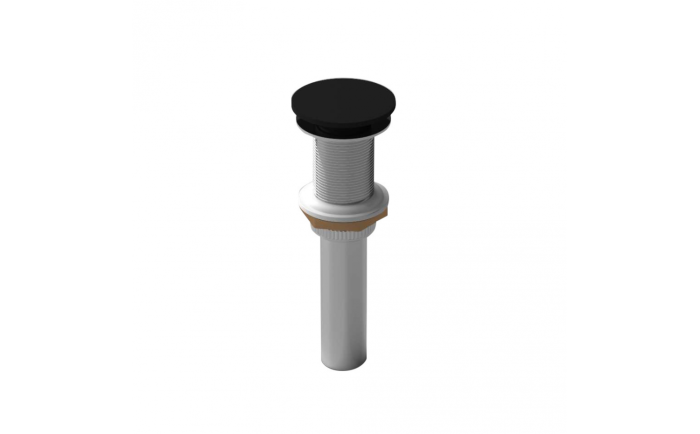 Drain de lavabo à bouton poussoir sans renvoi noir mat en acier inoxydable
