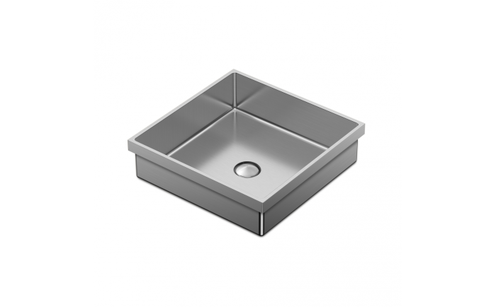 Lavabo semi-encastré Volta l 15 3/4 po en acier inoxydable