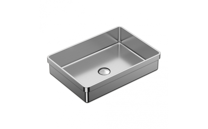 Lavabo semi-encastré Sanaga l 20 po en acier inoxydable