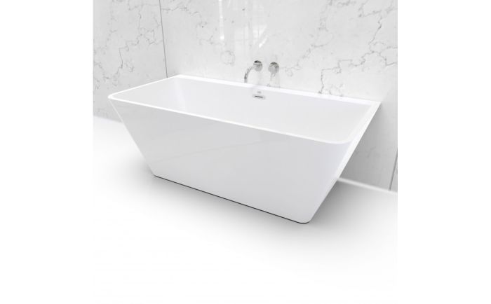 Baignoire autoportante murale Calla 63 I 2 places en acrylique blanc lustré