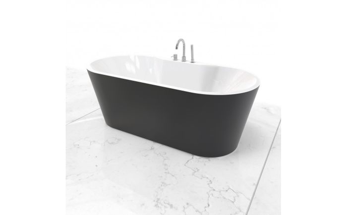 Baignoire autoportante Origan II 63 po 2 places en acrylique noir mat