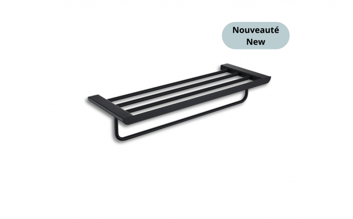 Tablette porte-serviettes murale Vasco 23 po en acier inoxydable noir mat