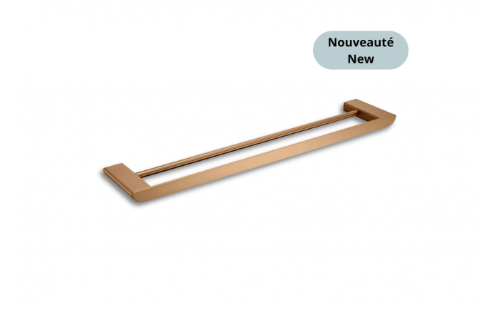 Porte-serviettes double murale 23 po Nano Vasco en acier inoxydable
