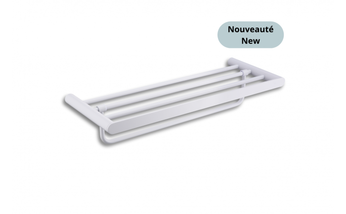 Tablette porte-serviettes murale Nova 23 po en acier inoxydable blanc mat
